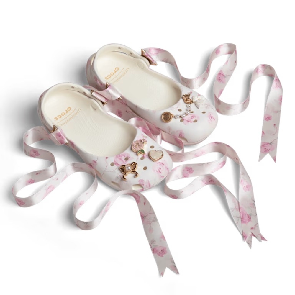 🤍💐 CROCS X LOVESHACKFANCY BALLET FLAT OYSTER CLOGS 🤍💐 - Picture 2 of 5